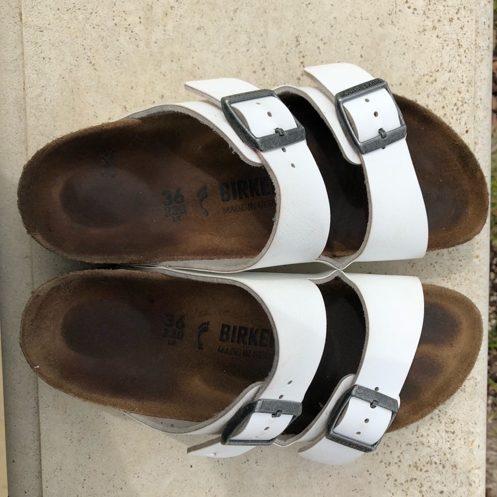 White leather Birkenstocks,price negotiable